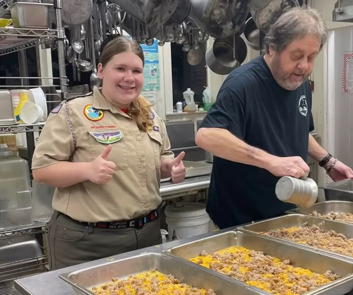 Lodge Chief getting some kitchen time in.
